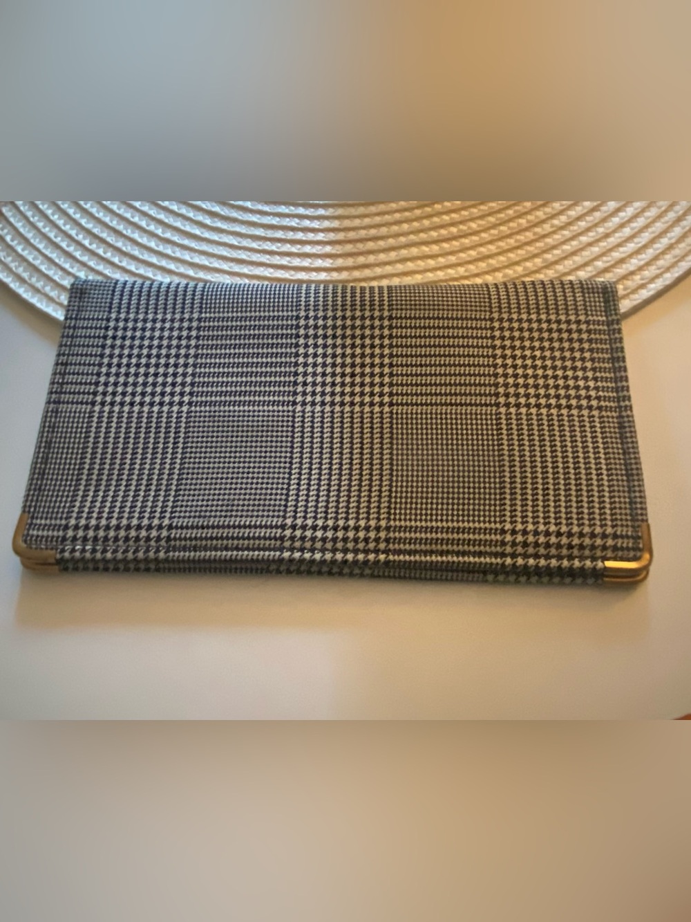 CHRISTIAN DIOR Vintage checkbook wallet/ID/CARD Ling Glen plaid canvas wallet!